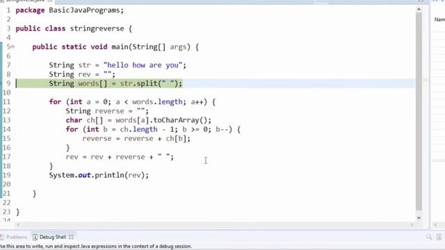 Java program to reverse a string word by word | Java Programs with solutions - 9