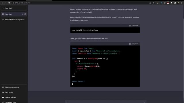 ChatGPT with React.js and Material UI смотреть онлайн
