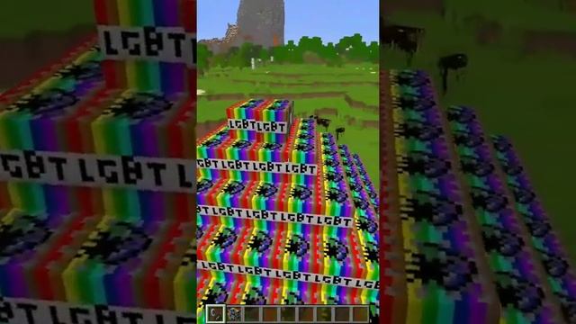 WTF RAINBOW TNT IN MINECRAFT! ? CURSED MINECRAFT! #shorts #minecraft #gifts #pewdiepie #mrbeast