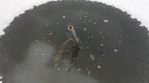 Пруд замерз 2018 год / первый лёд на пруду для разведения рыбы