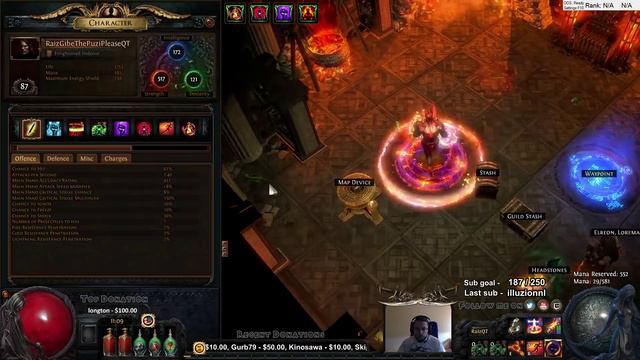Incinerate RF IW totem build diary! Pre Atziri farmer. Path of exile POE build смотреть онлайн