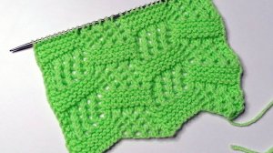 Ажурный узор спицами. Очень простой и эффектный узор спицами!