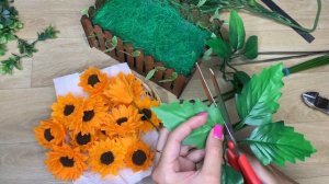 Букет из подсолнухов в деревянном ящике/Мыловарение/Soap