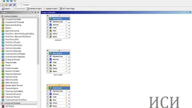 Ansys - нелинейности