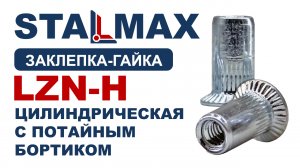 Испытание заклепка цилиндрическая с насечками STALMAX  LZN-H с потайным бортиком оц. сталь