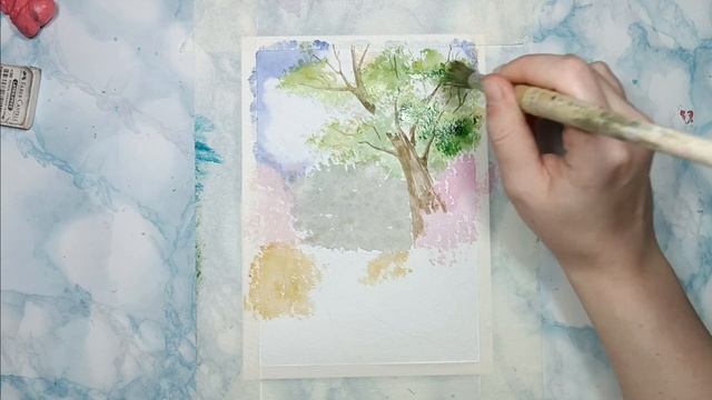 Нарисуем акварелью тропу в лето. Очень простой урок для начинающих. смотреть онлайн