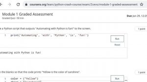 Google python crash course by coursera| Week 1 Quiz Answers|Coursera week 1 Answers