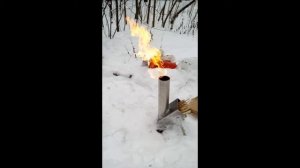 Ракетная печь из алюминия.Тест.Rocket stove made of aluminum.Test.