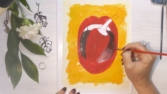 Как рисовать губы с перчиком в стиле попарт смотреть онлайн