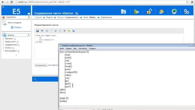 Язык шаблонизатора Е5. Конструкции языка смотреть онлайн