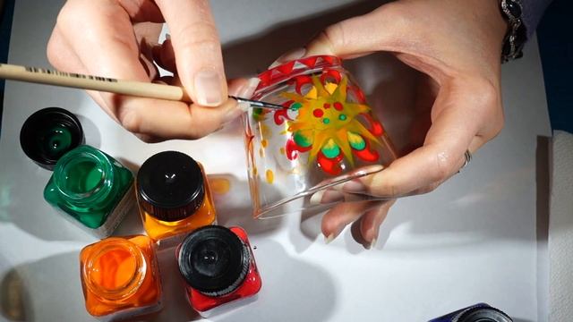 Мастер класс роспись подсвечника или как рисовать витражными красками Glass & Porcelain C.Kreul смотреть онлайн