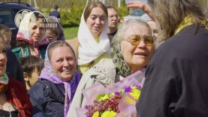 Молебен прп. Гавриилу Ургебадзе в деревне Федора Конюхова, у строящегося храма ему. 6 мая 2022 г.