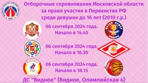 Отборочные соревнования Московской области за право участия в Первенстве РФ среди девушек 2010 г.р.