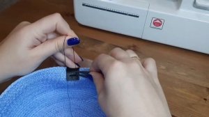 Корзина с крышкой из шнура на швейной машинке в технике зигзаг