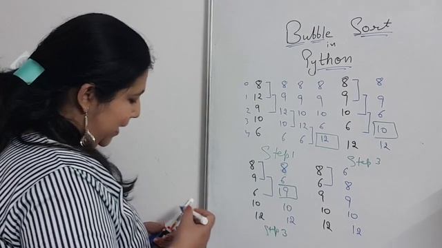 Bubble sort in Python | Data structures in Python | Class XII Computer science