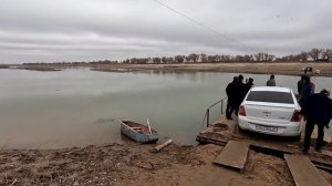 Река Амударья. Паром . КУНГРАД. 11 март 2023 г