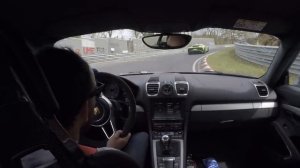 Porsche Cayman GT4 vs Lamborghini Aventador Нюрбургринг POV