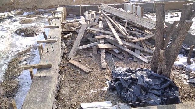 Гидроизоляция и выравнивание ростверка по верху. смотреть онлайн