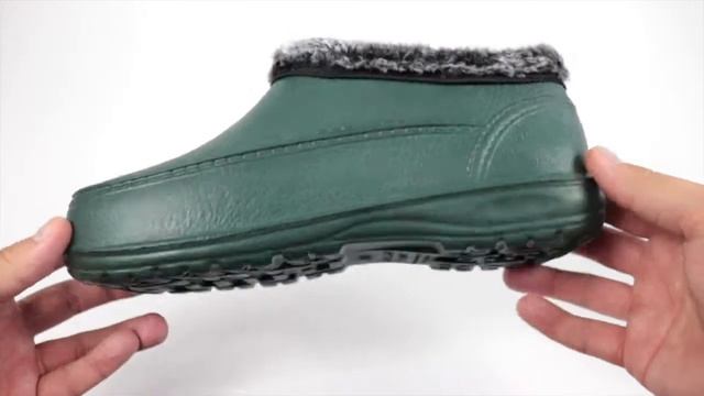 Мужские галоши с мехом ГП11 темно-зеленые смотреть онлайн