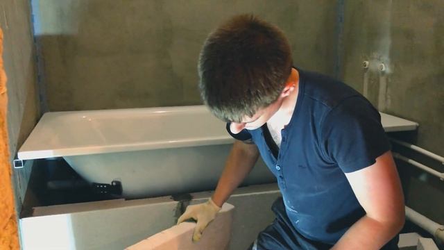 Как сделать экран ванны | экран под ванну из пеноблока смотреть онлайн