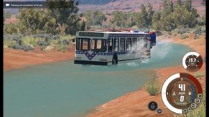 Автобус ездит по воде BeamNG