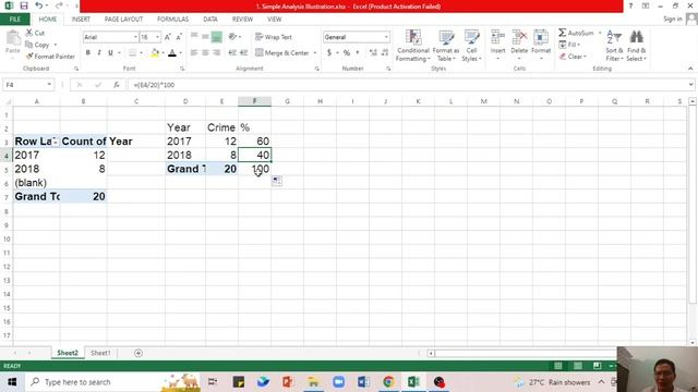 TUTORIAL: Simple Crime Statistics Using Excel (Count, Percentage, Graphs)