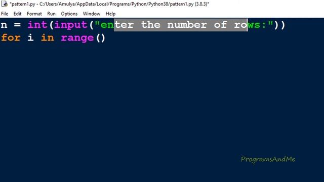 Printing Stars "*" in Inverted Right Triangle Shape | Python Pattern Program