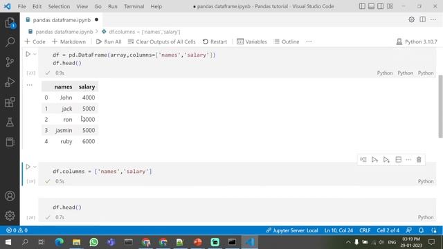 Data Frame In Pandas Python.#python #pandas #programming #dataanalyst #learncoding #learn #learning