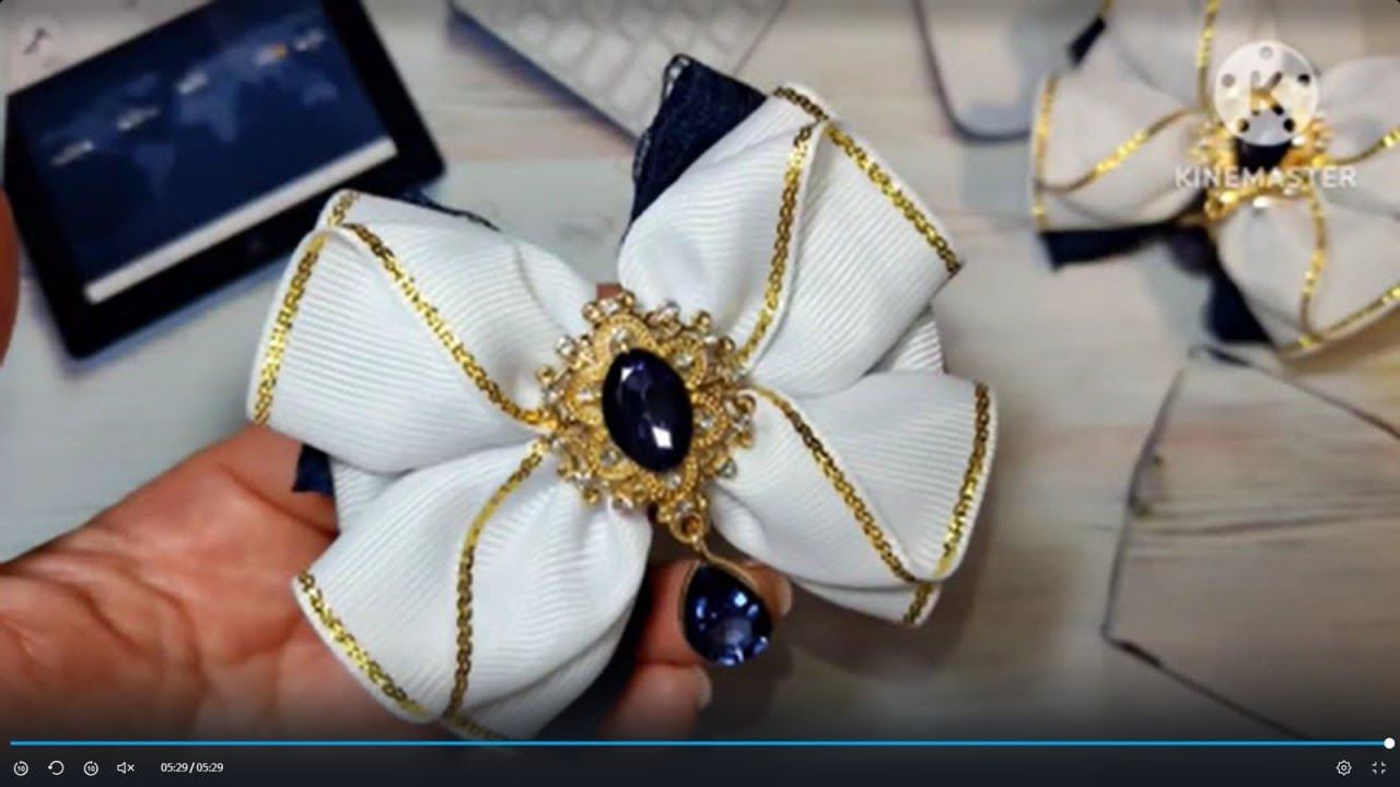 Бантик за 40 минут .Легко и нарядно  Школьные бантики  .Канзаши  #diy #handmade