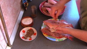 МОРСКОЙ ОКУНЬ, маринование и приготовление на барбекю