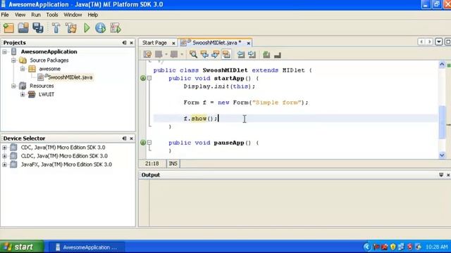 Creating Your Own Application Using the Java ME SDK смотреть онлайн