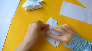 Белый медведь из бумаги,как сделать белого медведя оригами