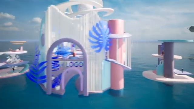 Локация для бренда декоративной косметики в стиле мемфис.