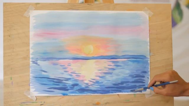 Легкий рисунок дельфинов гуашью для детей | Урок срисовки для начинающих смотреть онлайн