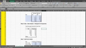 Excel - Create Bins - Using Data Analysis Toolkit