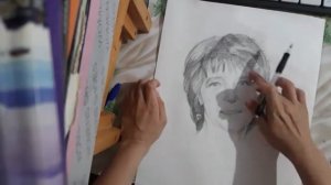 Рисуем портрет / Рисунок карандашом / Портрет мамы