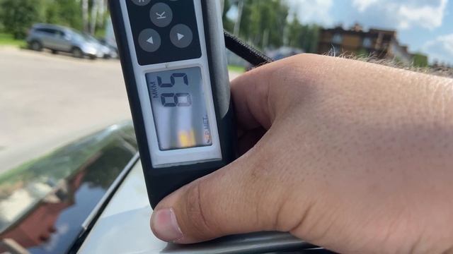 Mitsubishi Lancer X. 2008 год, 169000 км. Замер толщины ЛКП. смотреть онлайн