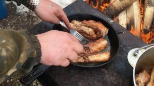 Готовим свиные рёбра в красном вине.В казане на мангале!