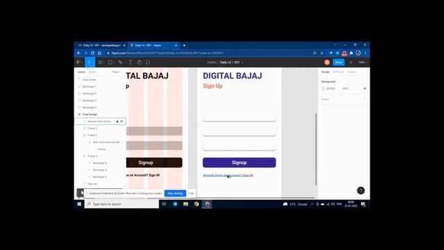 Figma UI Design Tutorial: Sign Up Page #DailyUI 01 | Mobile UI | Figma Tutorial #figmaui #uidesign