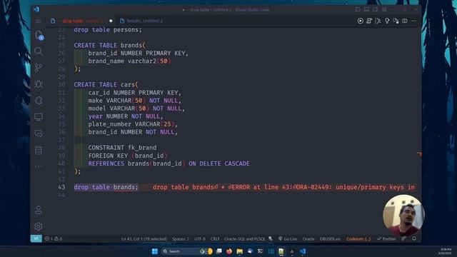 ORACLE DATABASE TUTORIAL #53 DROP TABLE