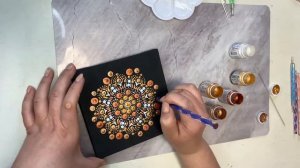 Как Нарисовать МАНДАЛУ Акриловыми Красками на Холсте | How to Paint Dot Art Mandala on Canvas