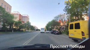 Утро в Евпатории. По городу на авто, улицы Чапаева, Некрасова, проспект Победы. Крым, май 2023