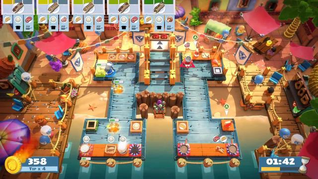 Overcooked! All You Can Eat - World Food Festival - Level 1-3 - 4 Stars - 2 Player co-op смотреть онлайн
