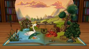 Слушать басню "Лебедь, Щука и Рак" с яркими картинками и мультфильмом в конце