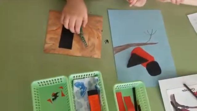 Аппликация Снегирь смотреть онлайн