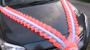 украшение машин на свадьбу фатином своими руками