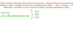 Груш в саду в 4 раза меньше, чем вишен... ВПР по математике, 4 класс