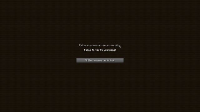 Estou com um problema failed to verify username