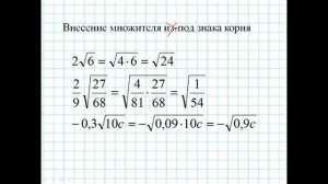 Тождественные преобразования выражений, содержащих арифметические корни