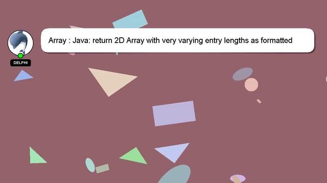Array : Java: return 2D Array with very varying entry lengths as formatted string смотреть онлайн